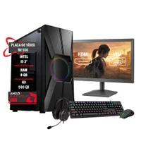 PC Gamer Completo I5 3° Rx 550 8GB Ram Hd 500gb SSD 120GB
