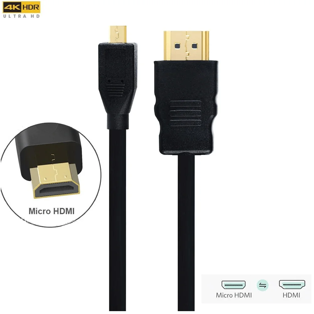 Imagem 2 de 4 do produto Cabo Micro HDMI Macho X HDMI 2.0 4k Macho 3 Metros