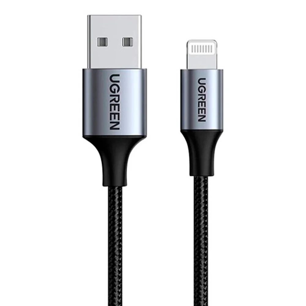 Imagem 3 de 5 do produto Cabo Dados Ugreen 2 Em 1 Usb A Lightning Apple 2m Cert. Mfi