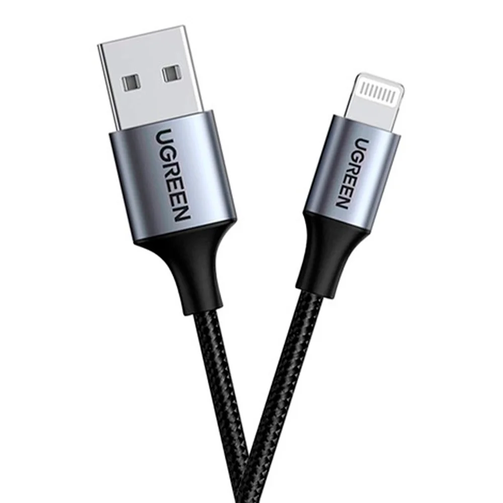 Imagem 4 de 5 do produto Cabo Dados Ugreen 2 Em 1 Usb A Lightning Apple 2m Cert. Mfi