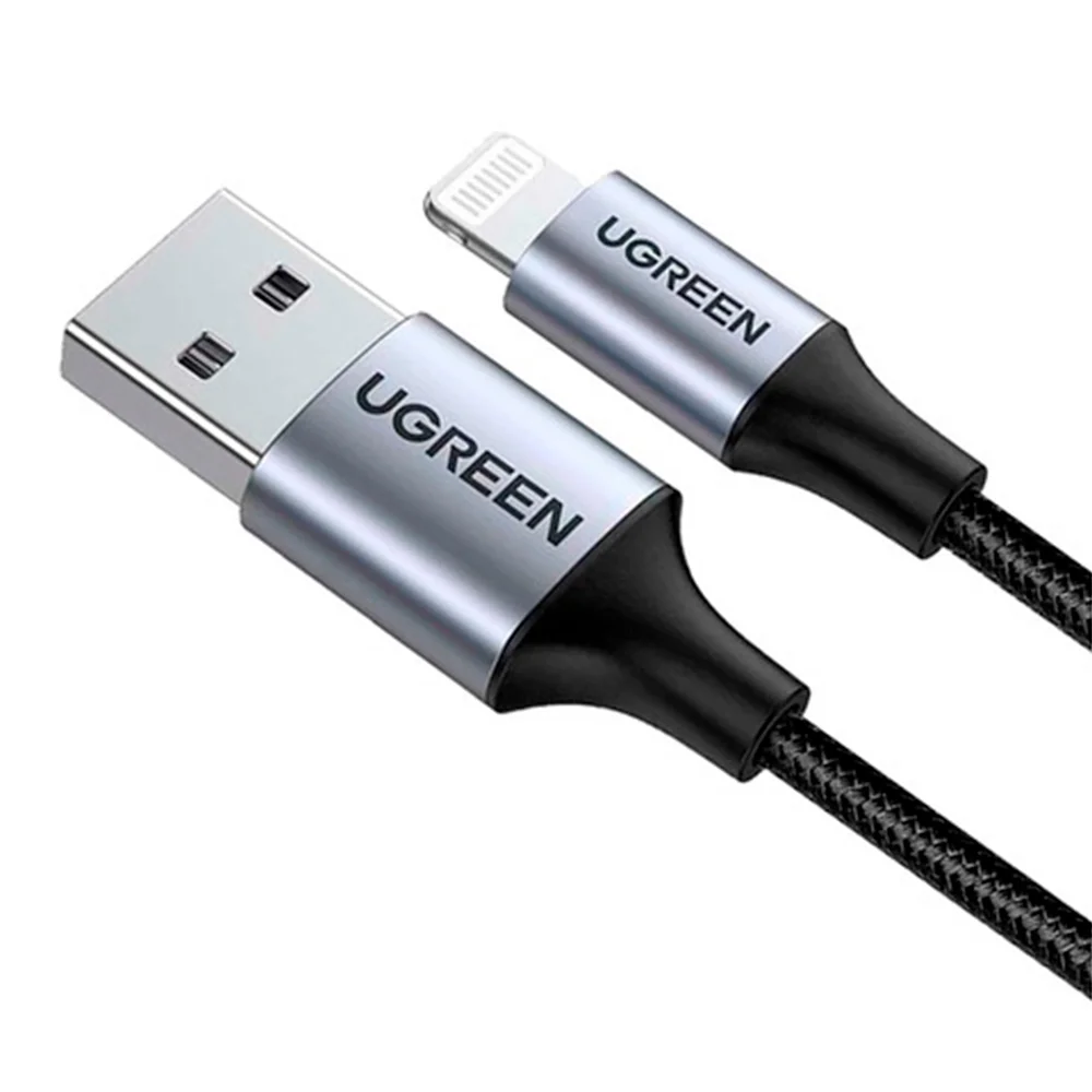Imagem 5 de 5 do produto Cabo Dados Ugreen 2 Em 1 Usb A Lightning Apple 2m Cert. Mfi