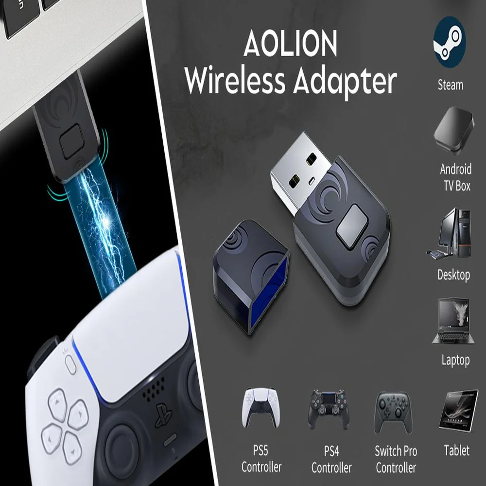 Imagem 3 de 4 do produto Adaptador De Controles Sem Fio Para Nintendo Switch PC Steam