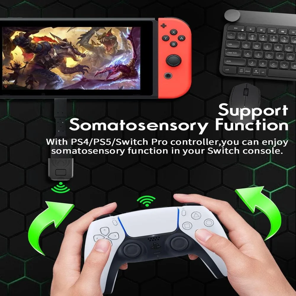 Imagem 4 de 4 do produto Adaptador De Controles Sem Fio Para Nintendo Switch PC Steam