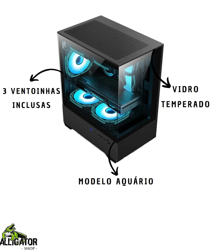 PC Gamer Balão.info Amd Ryzen, Memoria Ram 16gb Ddr4, SSD 240GB, Placa De Video 2gb