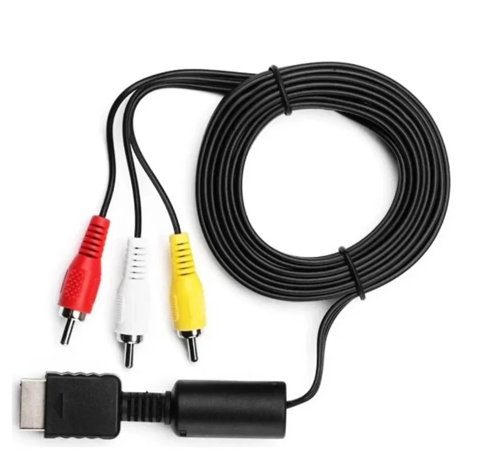 Imagem 2 de 5 do produto Cabo Av Audio Video Rca 1,5 Metros Compativel Playstation 1, 2 Ps1 Ps2