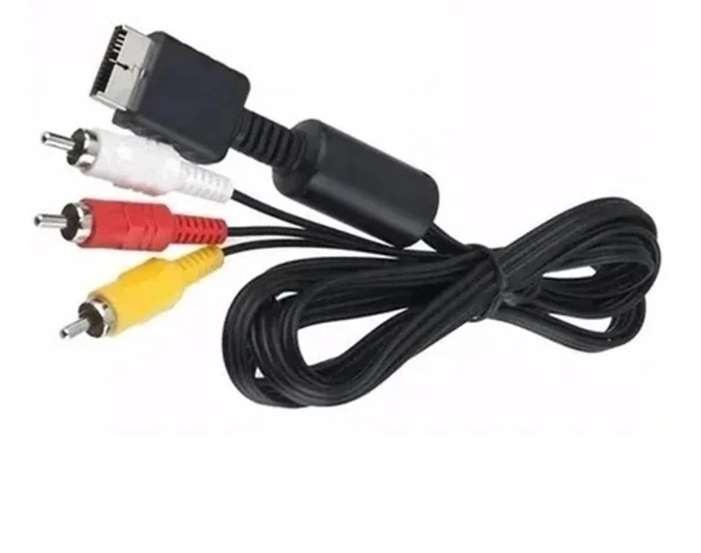 Imagem 3 de 5 do produto Cabo Av Audio Video Rca 1,5 Metros Compativel Playstation 1, 2 Ps1 Ps2