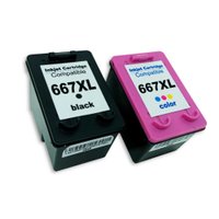 Kit Cartuchos De Tinta Compatível Hp 667xl Preto E 667xl Color