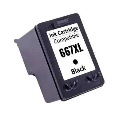 Cartucho De Tinta Compatível Hp 667xl Preto Bk Ollix 14ml