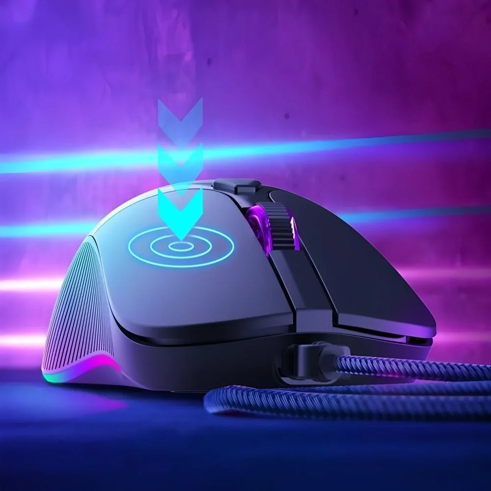 Imagem 2 de 5 do produto Mouse Gamer RGB 3200dpi 6 Botões Usb Emw214 Emanchines