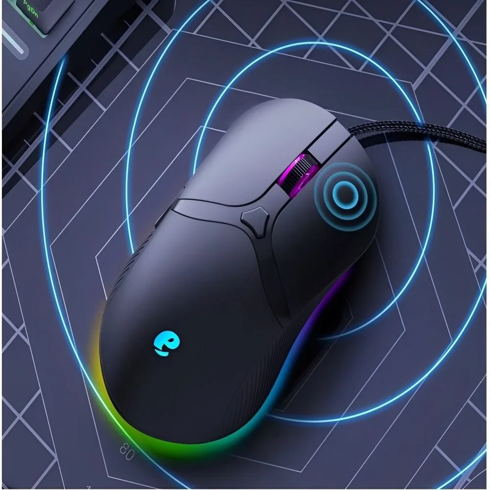 Imagem 3 de 5 do produto Mouse Gamer RGB 3200dpi 6 Botões Usb Emw214 Emanchines