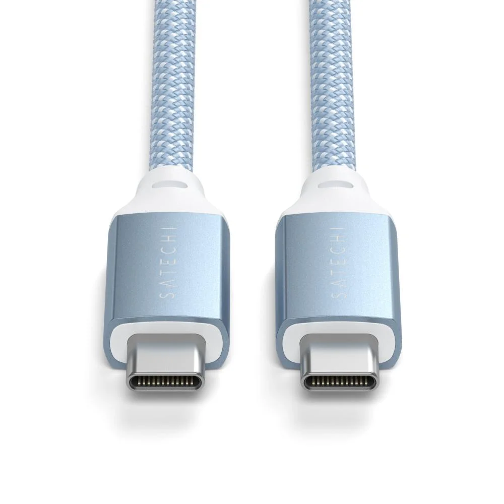 Imagem 2 de 5 do produto Cabo Satechi Usb-c Para Usb-c 100w 480mbps 2 Metros Azul