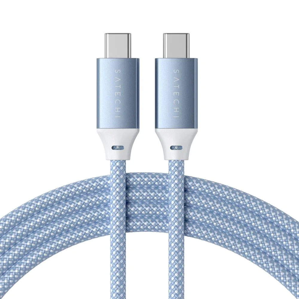 Imagem 3 de 5 do produto Cabo Satechi Usb-c Para Usb-c 100w 480mbps 2 Metros Azul