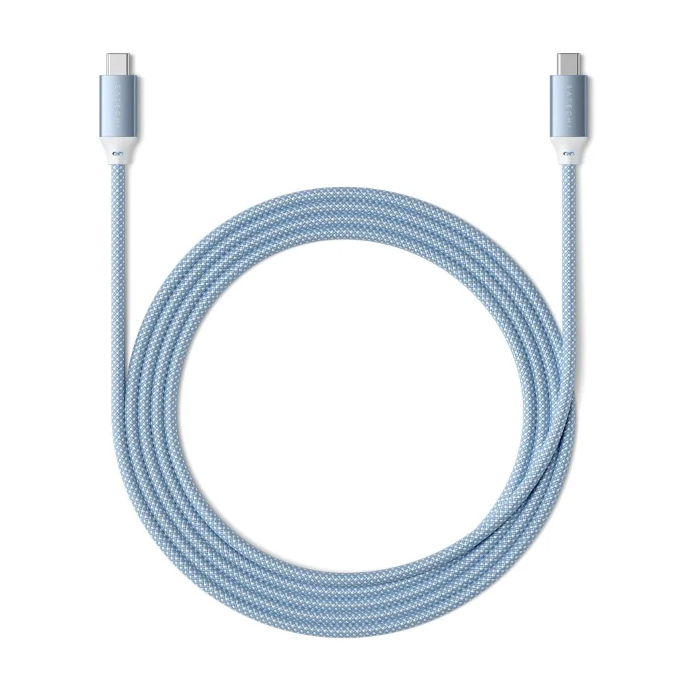 Imagem 5 de 5 do produto Cabo Satechi Usb-c Para Usb-c 100w 480mbps 2 Metros Azul