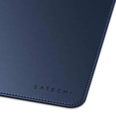 Deskpad Em Couro Ecologico Azul