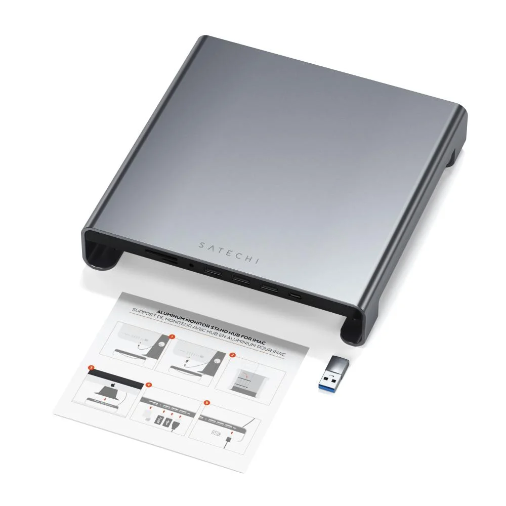 Imagem 4 de 4 do produto Suporte Alumínio Satechi Base Monitor Imac Usb-c Space Gray