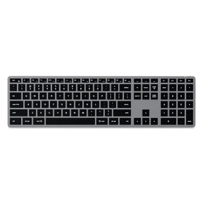 Teclado Bluetooth Satechi Retro Iluminado Slim X3 Sem Fio Backlit Keyboard Inglês Cinza Espacial