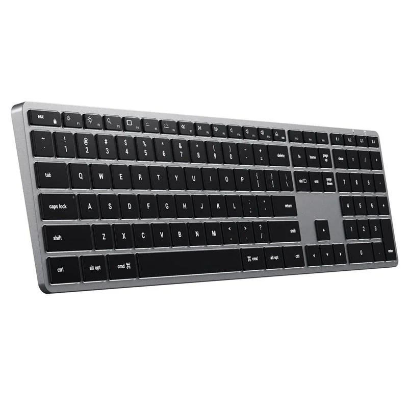 Imagem 4 de 5 do produto Teclado Bluetooth Satechi Retro Iluminado Slim X3 Sem Fio Backlit Keyboard Inglês Cinza Espacial
