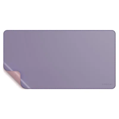 Deskmate Dupla Face Em Couro Ecológico Roxo E Rosa