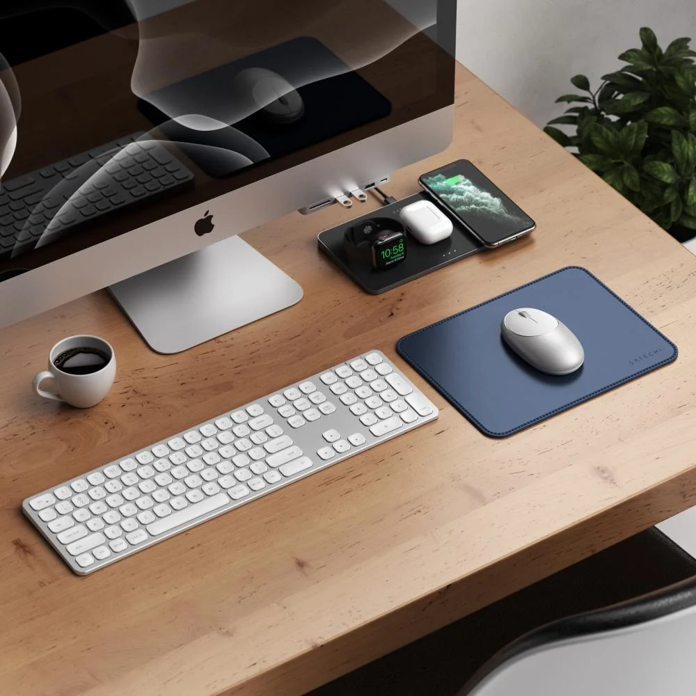 Mousepad De Couro Ecologico Azul