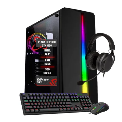 PC Gamer Intel Core I7 4º Gtx1650 Memória 16gb Ram SSD 480GB