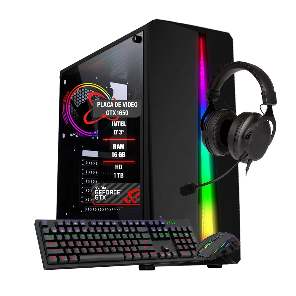 PC Gamer Intel Core I7 3° Gtx 1650 Ram 16gb Hd 1TB SSD 120GB