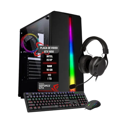PC Gamer I5 10° Memória 16gb Ddr4 Gtx 1650 Hd 1TB SSD 480GB