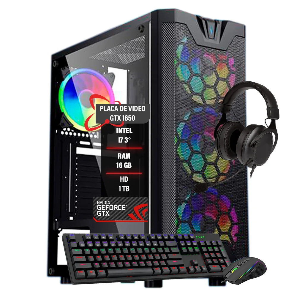 PC Gamer Intel Core I7 3° Gtx 1650 Ram 16gb Hd1TB SSD 120GB