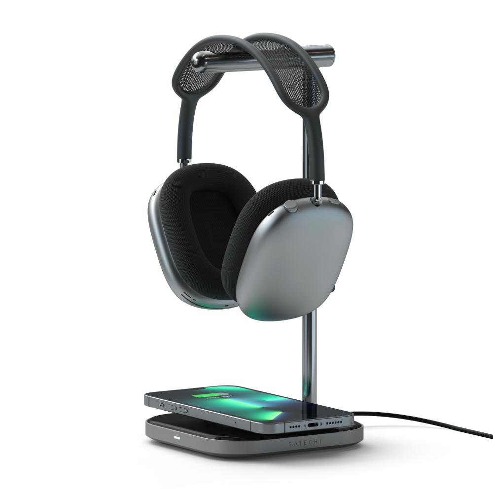 Suporte Para Head Phone Satechi 2 Em 1 C/ Carregador Sem Fio
