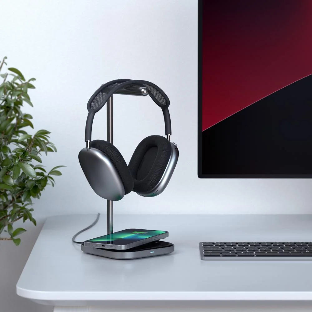Imagem 3 de 5 do produto Suporte Para Head Phone Satechi 2 Em 1 C/ Carregador Sem Fio