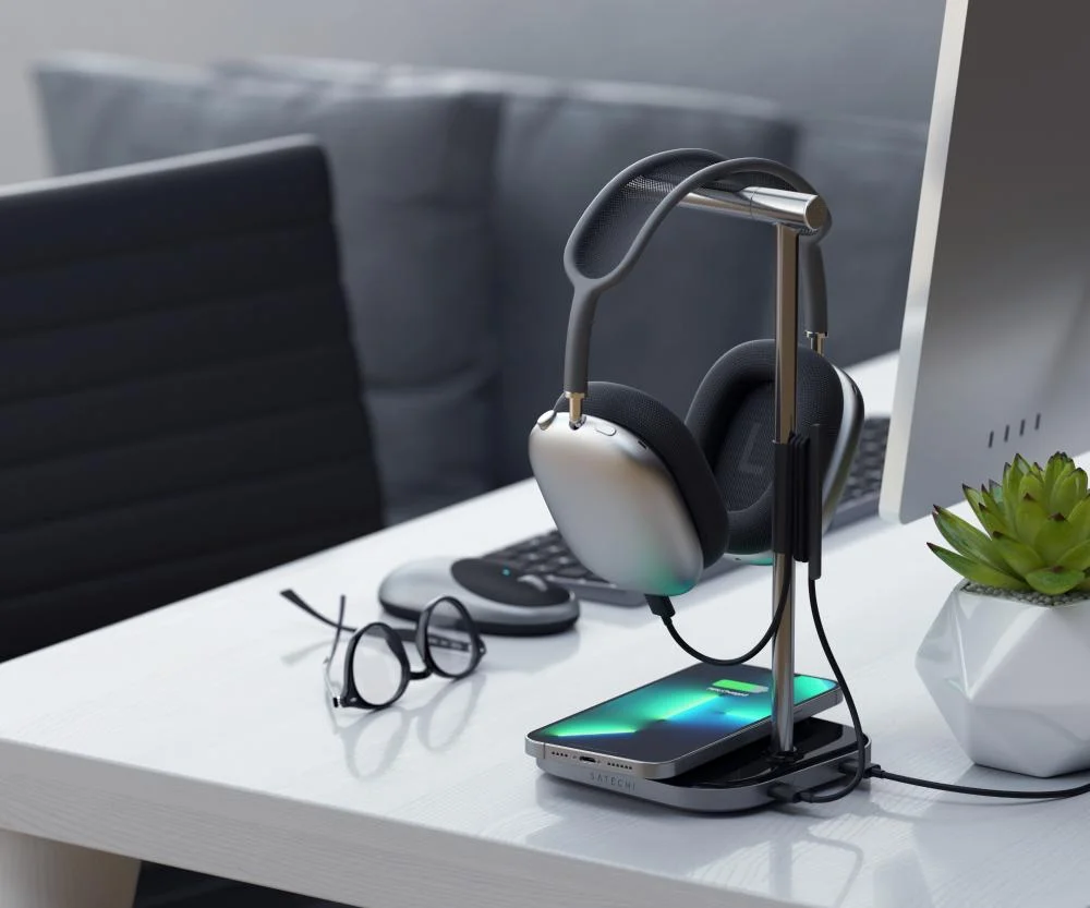 Imagem 4 de 5 do produto Suporte Para Head Phone Satechi 2 Em 1 C/ Carregador Sem Fio