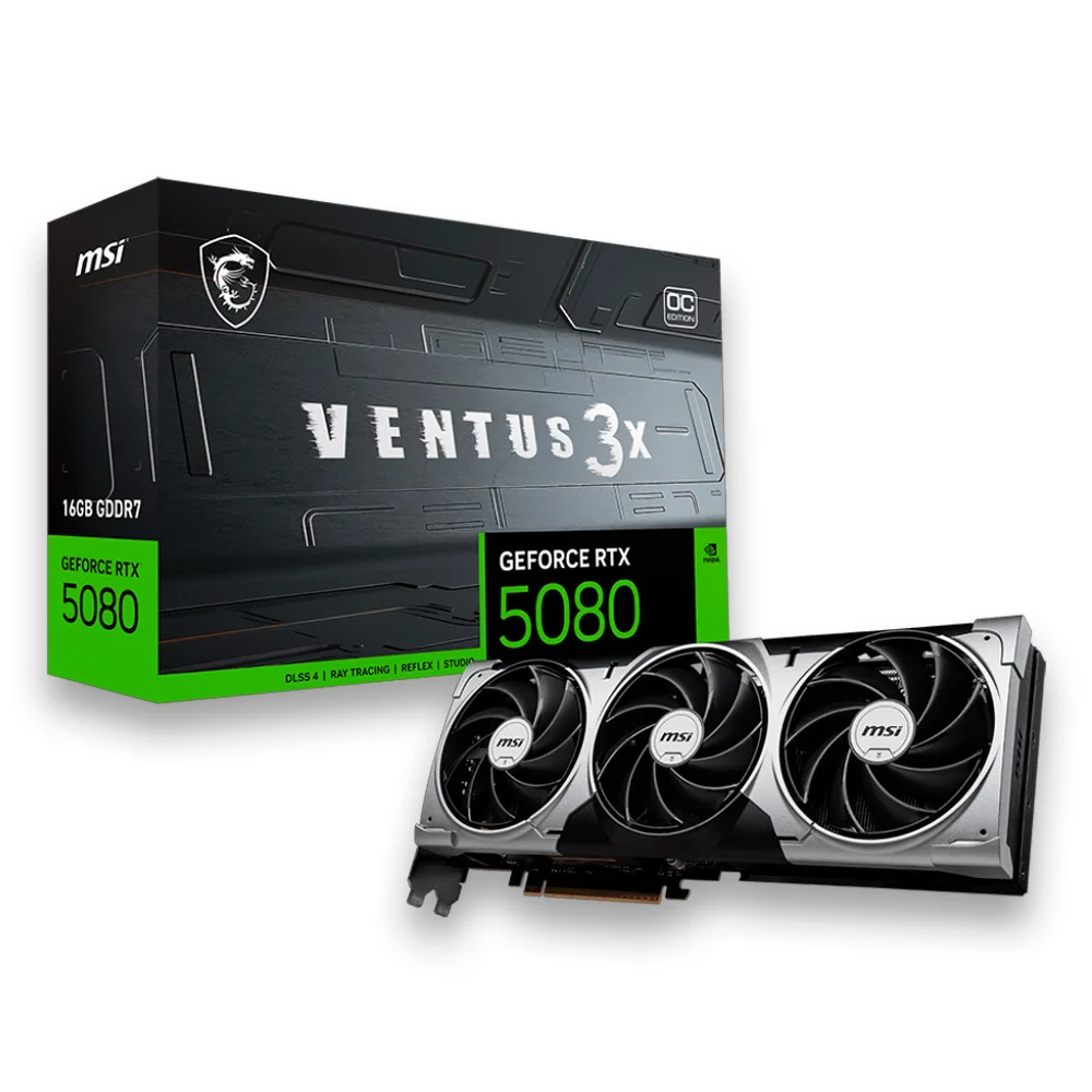 Placa De Vídeo RTX 5080 Ventus 3x Oc 16gb Gddr7 256bits Msi - 912-v531-262