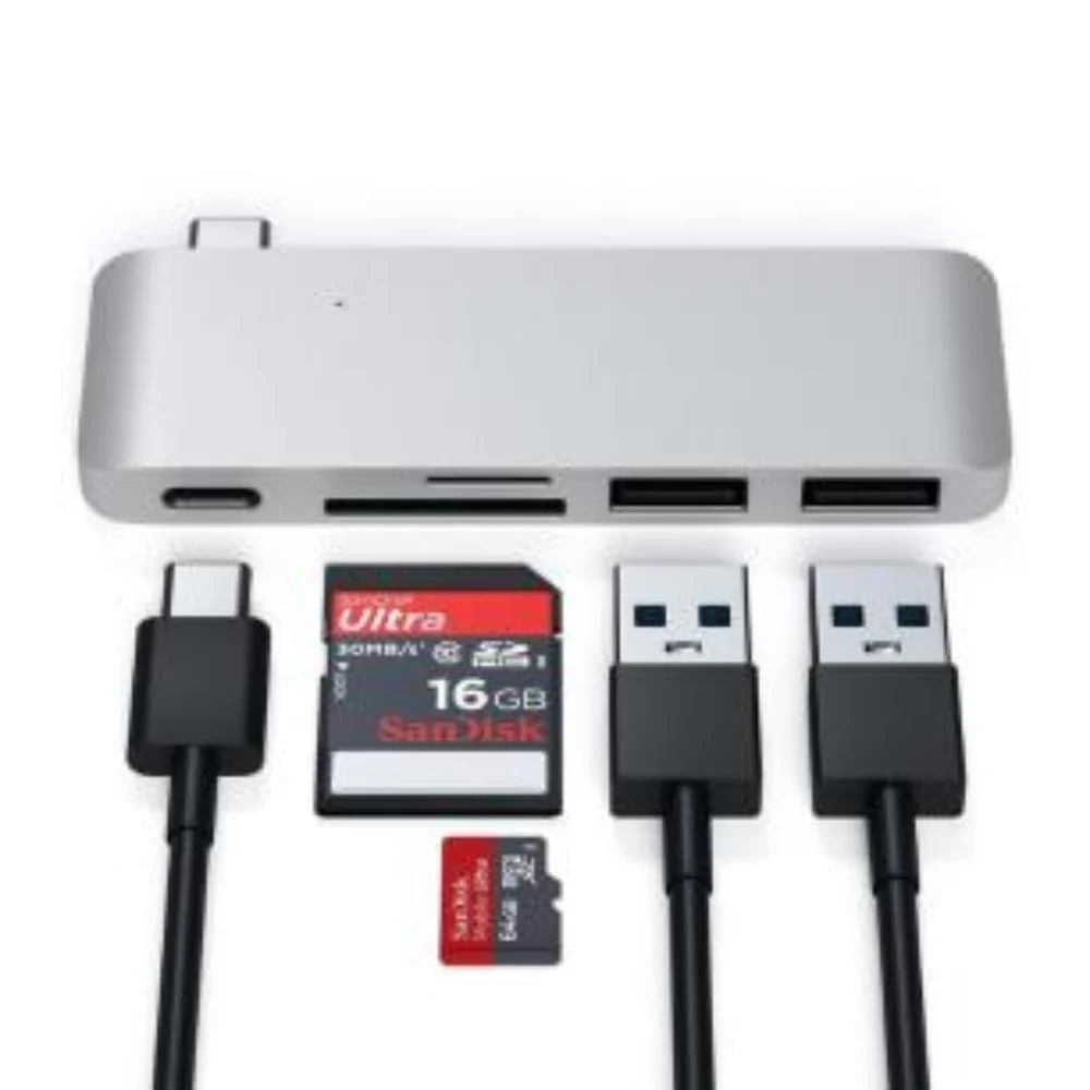 Imagem 3 de 5 do produto Adaptador Hub Usb-c Satechi Passthrough P/ Mac 12 Prata