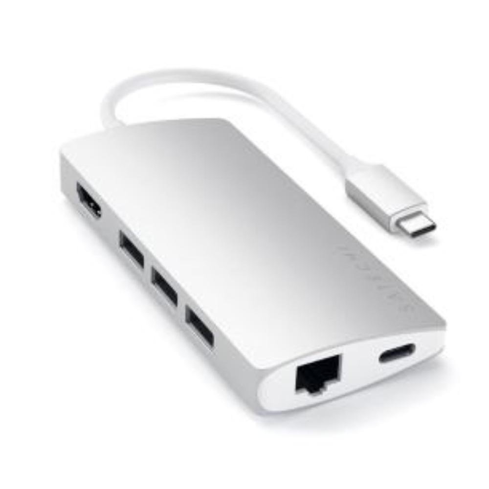 Hub Usb-c Satechi 7 Portas V2 Gigabit Pd 60w 4k Prata