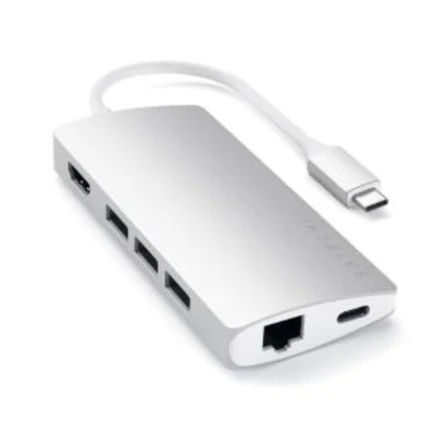 Hub Usb-c Satechi 7 Portas V2 Gigabit Pd 60w 4k Prata