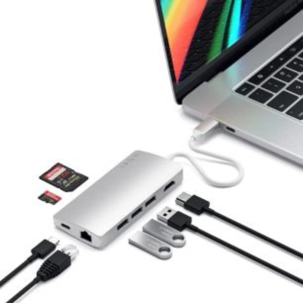 Imagem 3 de 5 do produto Hub Usb-c Satechi 7 Portas V2 Gigabit Pd 60w 4k Prata