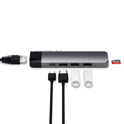 Hub Usb-c Pro Satechi 6 Portas Pd 87w 4k Gigabit Space Gray