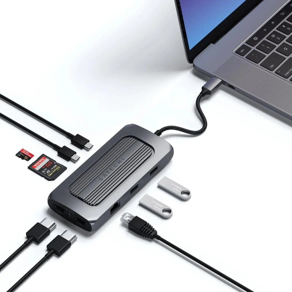 Imagem 2 de 5 do produto Hub Usb-c Satechi Mx P/ Mac M1 9 Portas Dual HDMI Space Gray