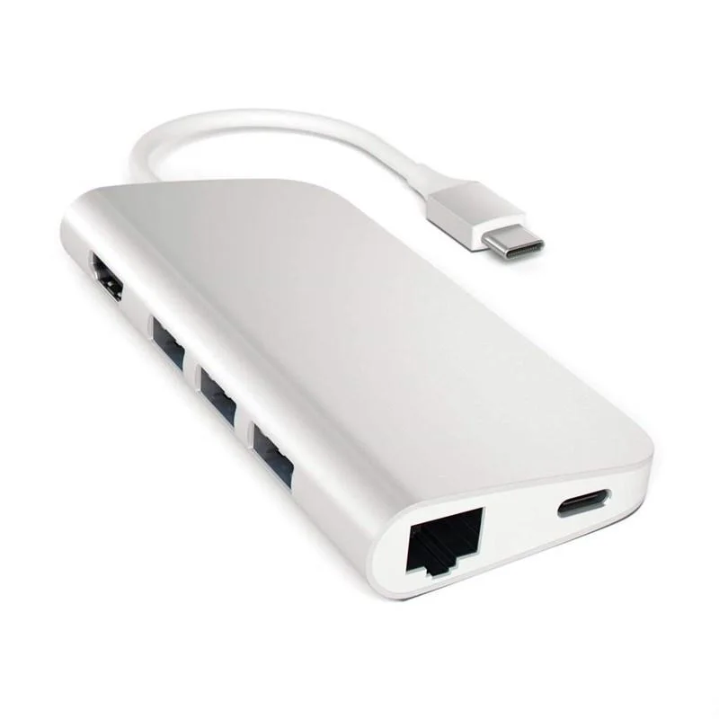Imagem 3 de 5 do produto Hub Usb-c Satechi 7 Portas V1 Gigabit Pd 60w 4k Prata