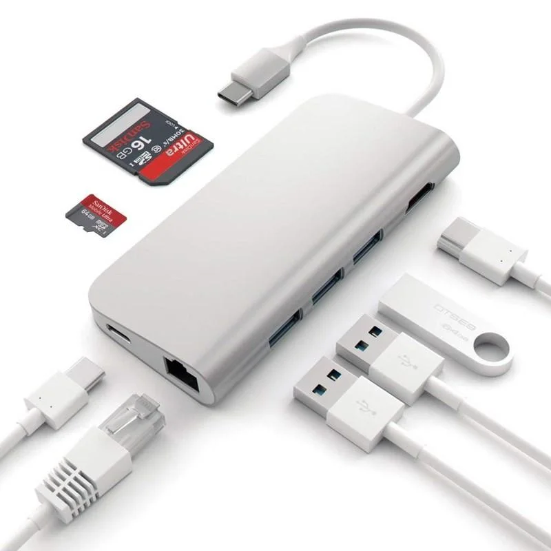 Imagem 5 de 5 do produto Hub Usb-c Satechi 7 Portas V1 Gigabit Pd 60w 4k Prata