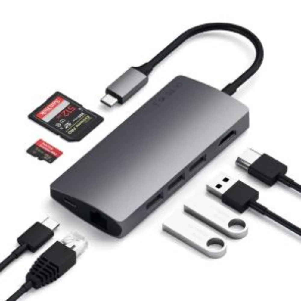 Imagem 3 de 5 do produto Hub Usb-c Satechi 7 Portas V2 Gigabit Pd 60w 4k Space Gray