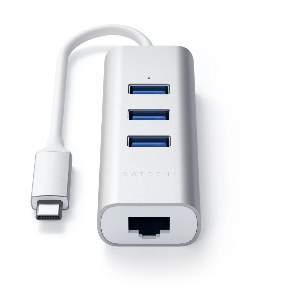 Imagem 3 de 5 do produto Hub Usb-c Satechi 3 Portas Usb-a + Ethernet Rede Prata