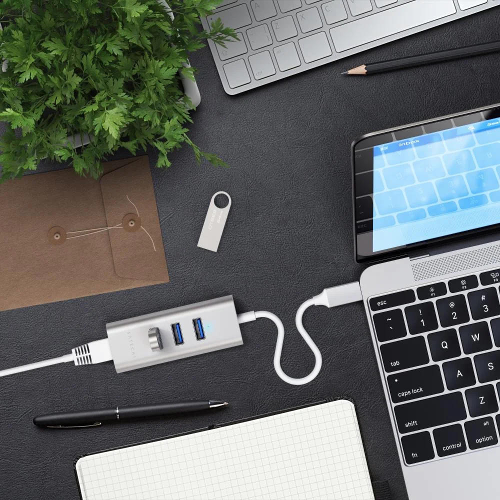 Imagem 4 de 5 do produto Hub Usb-c Satechi 3 Portas Usb-a + Ethernet Rede Prata