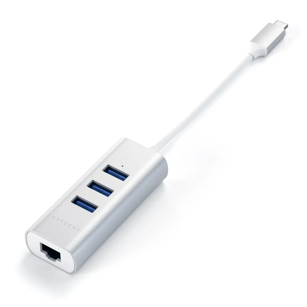 Imagem 5 de 5 do produto Hub Usb-c Satechi 3 Portas Usb-a + Ethernet Rede Prata