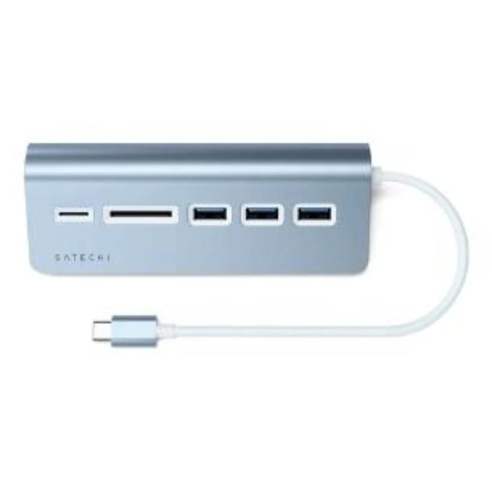 Imagem 2 de 5 do produto Hub Usb-c Satechi C/ 3 Portas Usb-a E Cartão Sd Azul Metalic
