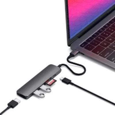 Hub Usb-c Satechi Slim V2 5 Portas Pd 60w HDMI Space Gray