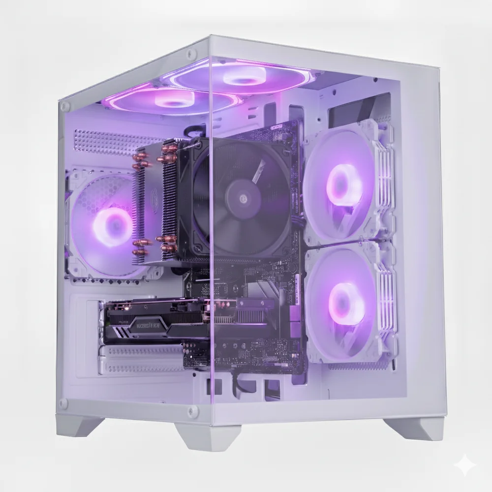 Computador PC Gamer 7 5700G 32gb Ram Nvme 1Tb Rtx 3060 Monitor 23", Gabinete e Combo - Branco - view 4