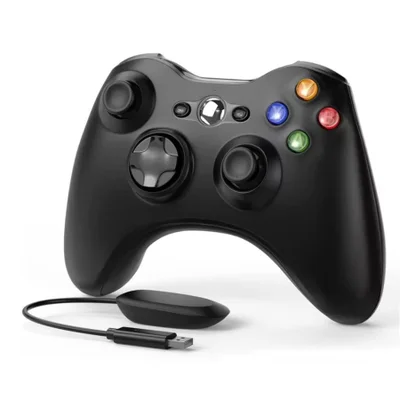 Controle XBOX 360 Com Fio Preto Video Game