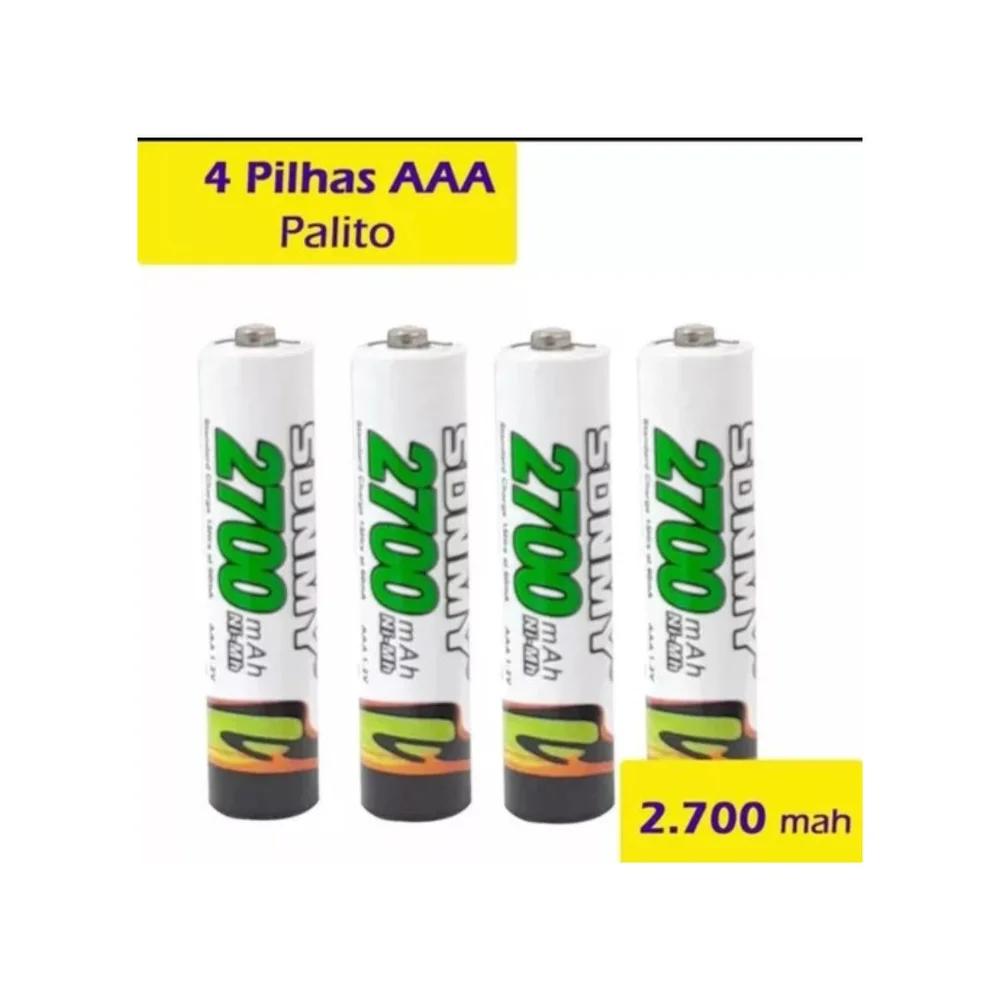 Imagem 2 de 4 do produto Kit Carregador De Pilhas Mais Baterias 4700 E 2700 - Carregador + Pilha 2700 E 4700