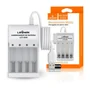 Carregador De Pilhas E Baterias Aa / Aaa Usb Com 4 Slots - Branco