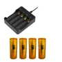 Kit Carregador Duplo 4 Slot Bateria 26650, 18650 4 Baterias - + 4 Baterias Douradas